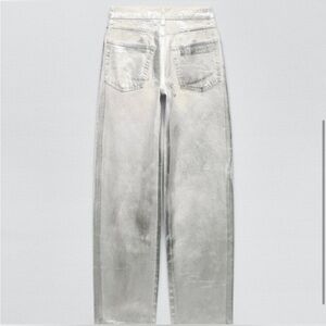 ZARA metallic coated denim jeans